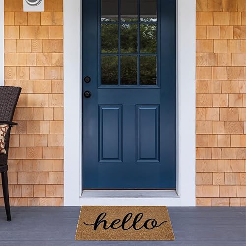 Miniatura 4 de Tapete de bienvenida con parte trasera de PVC antideslizante, alfombra grande para puerta delantera y entrada, para uso en interiores y exteriores,