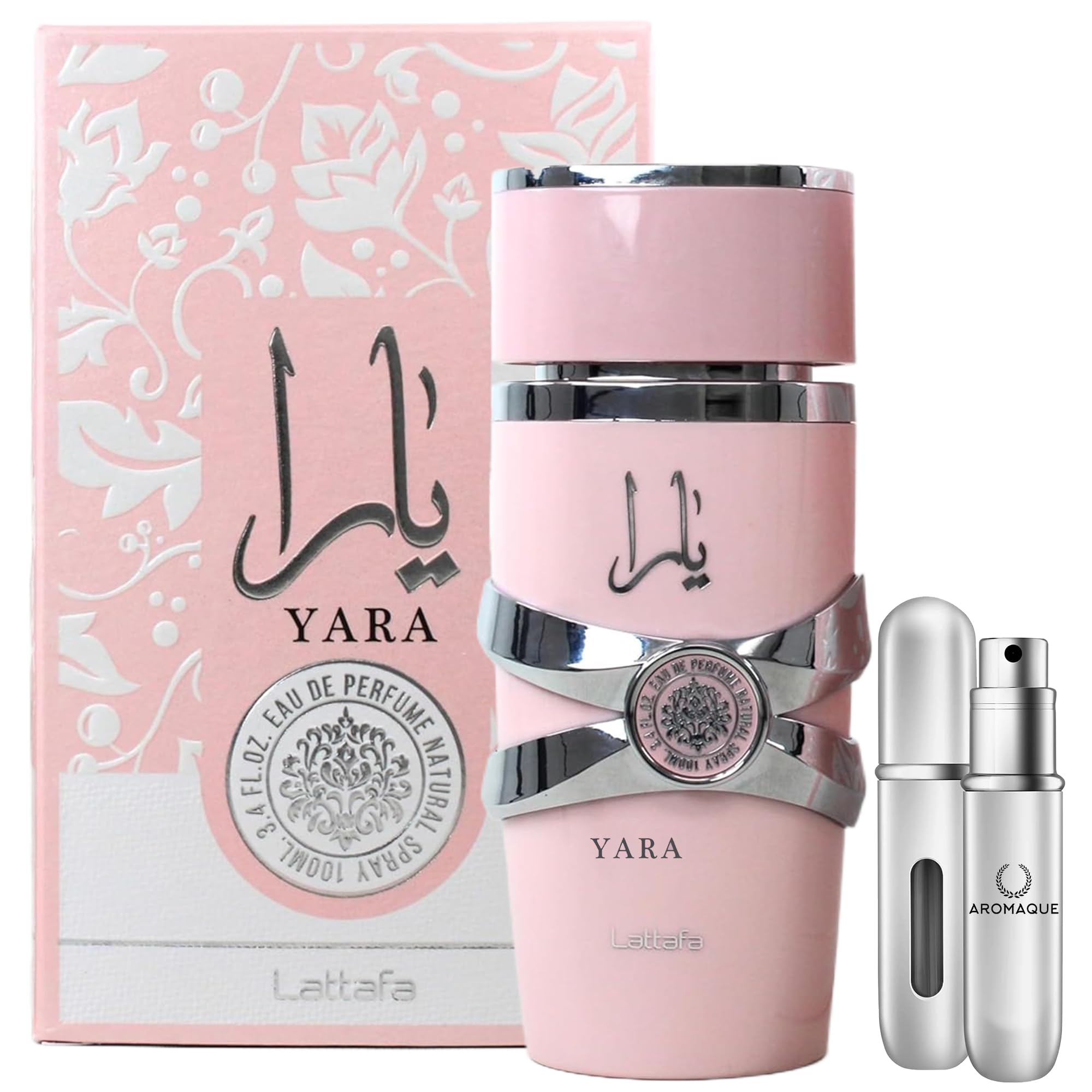 Bundle of Lattafa Yara Eau De Parfum Travel Refillable Bottle