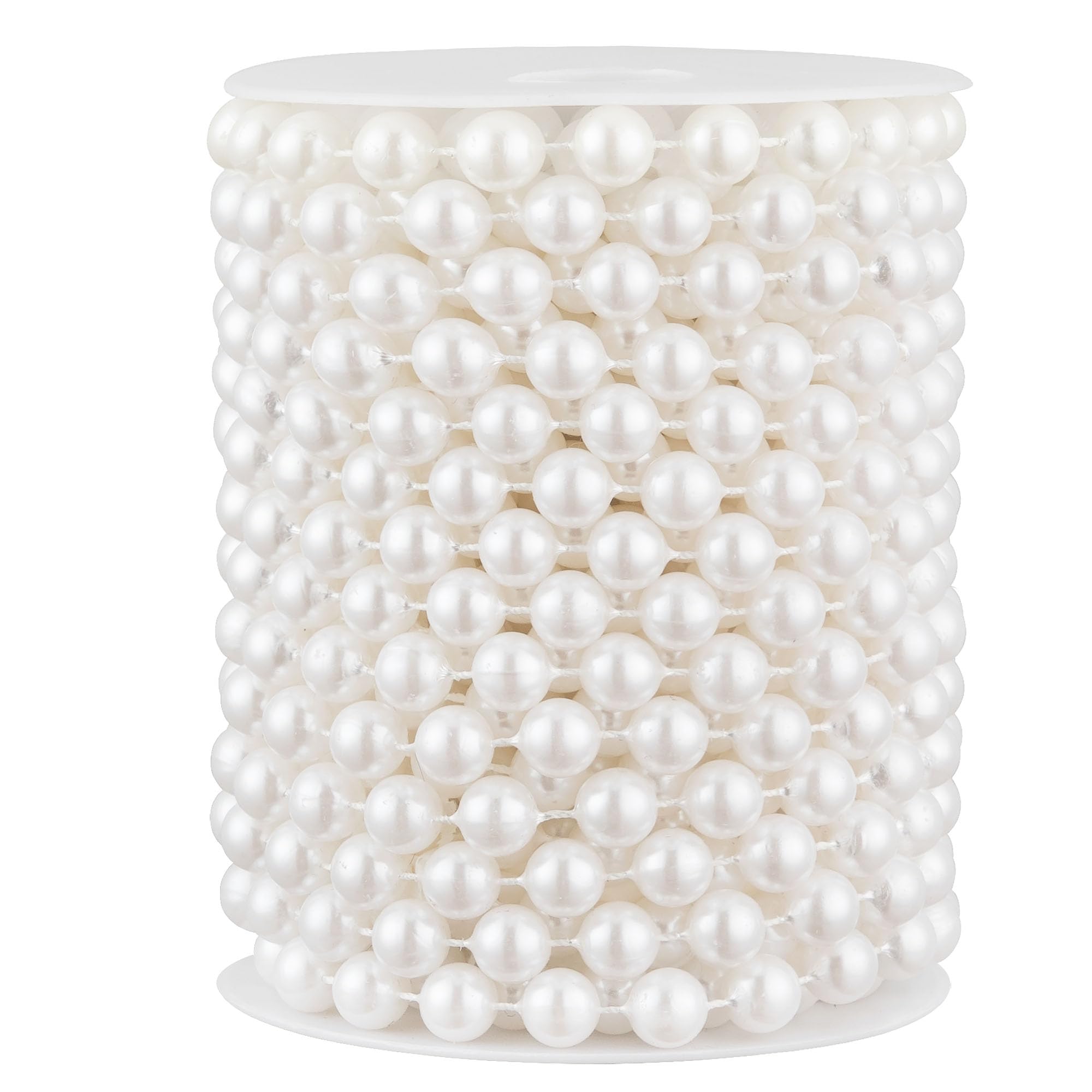 33 Feet Faux Pearl Beads Garland 10mm Craft String Pearls for Wedding Centerpiece Christmas Tree and Flowers Decoration DIY(White)