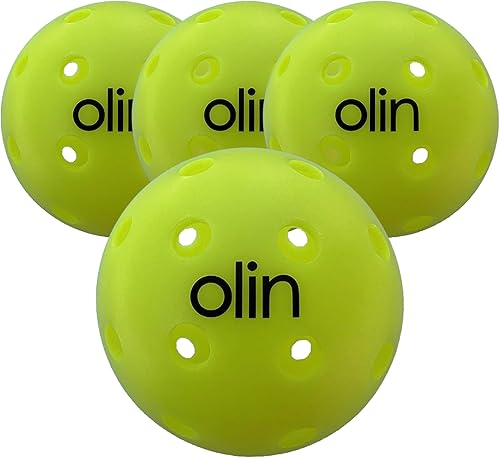 Miniatura 2 de OLIN Ultra40 - Pelotas de pickleball ultraduraderas para exteriores, aprobadas por Estados Unidos, paquete de 4, color amarillo óptico