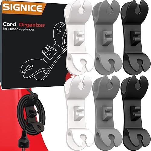 Organizador de cables para electrodomésticos  Paquete de 6 soportes para envolver cables ordenados patentados, enrollador de cable para batidora,