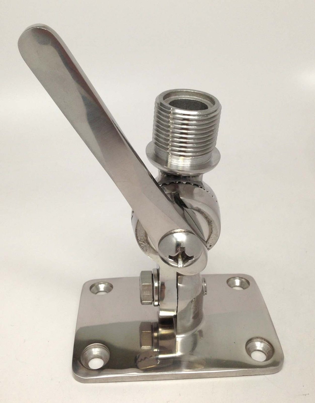 Marine Boat Stainless Steel 316 Ratchet Mount Antenna Base Flag Pole Socket