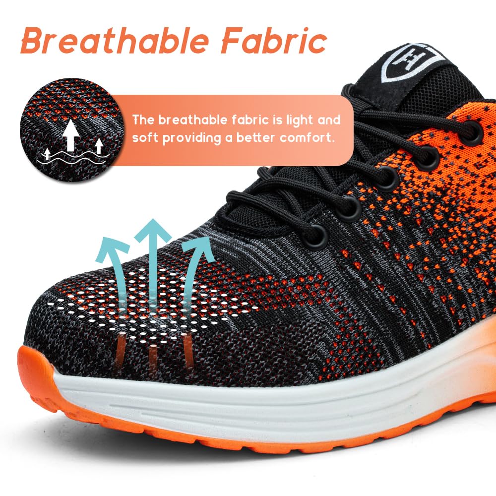 Scarpe Antinfortunistiche Uomo Donna Leggere e Comode Scarpe da Lavoro con Punta in Acciaio Sportive Scarpe da Cantiere Antiscivolo Traspiranti