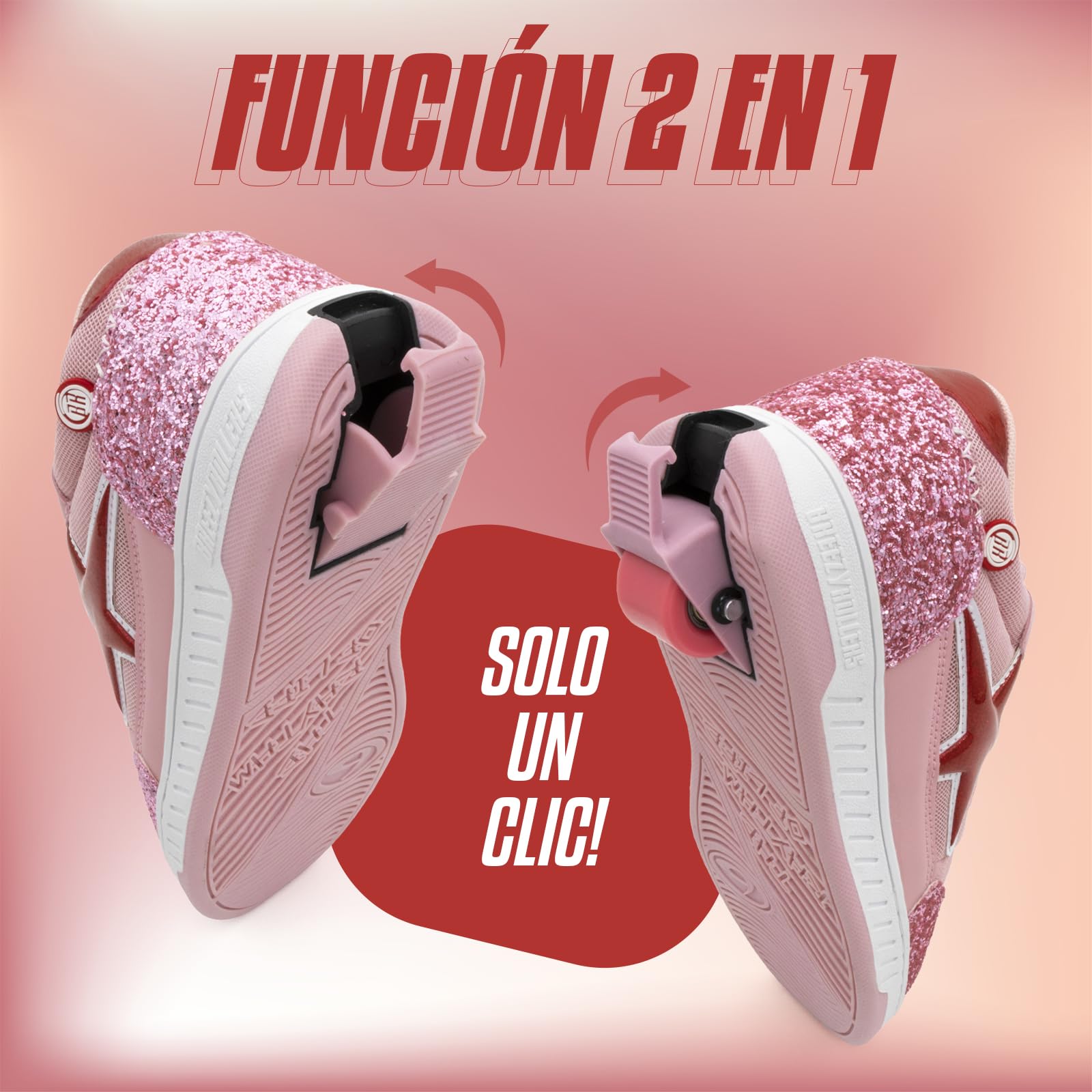 BREEZY ROLLERS Zapatos con Ruedas para Niños | Zapatillas-Patines Infantiles | De Zapatos Callejeros a Patines en Segundos | Sistema de Clic Patentado | Zapatillas con Ruedas para Niñas y Niños