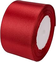 Vista 7 de ATRBB Cinta de satén de 25 yardas y 2 pulgadas de ancho, perfecta para bodas, lazos hechos a mano y envoltura de regalos (rojo vino)