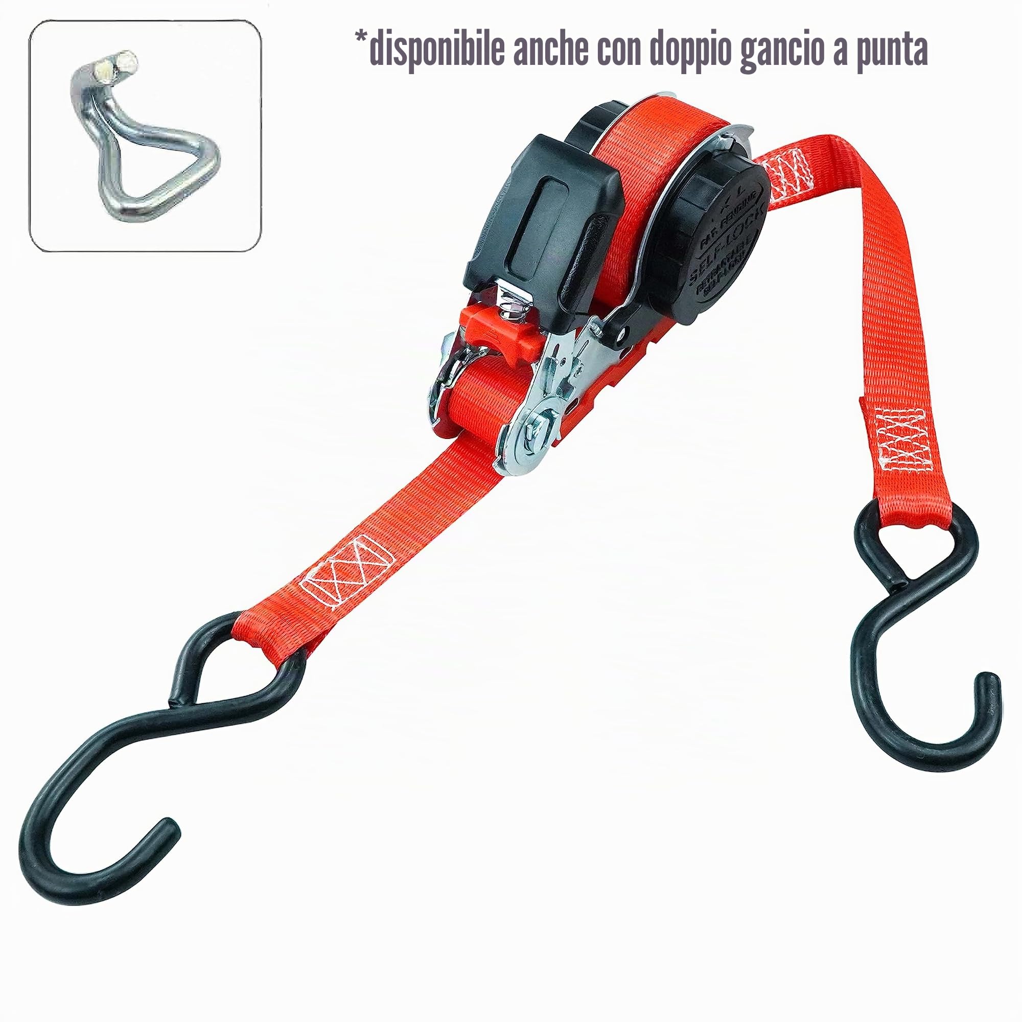 Petex 43197012 Cricchetto Cinghia fermacarico Rosso