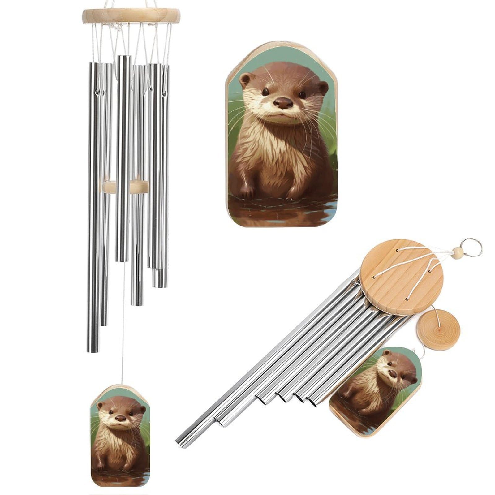 Carillon éolien loutre suspendre jardin pour créer une ambiance terrasse zen