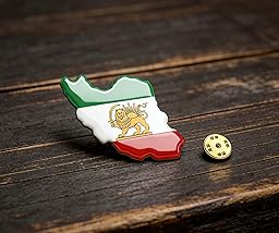 Amaxer Persien Iran Löwe und Sonne Flagge Emaille Brosche Revers Pins Old Persisch Iranische Löwe Sonne und Krone Pin Schmuck Statement Rucksack Abzeichen Tasche Dekoration Zubehör