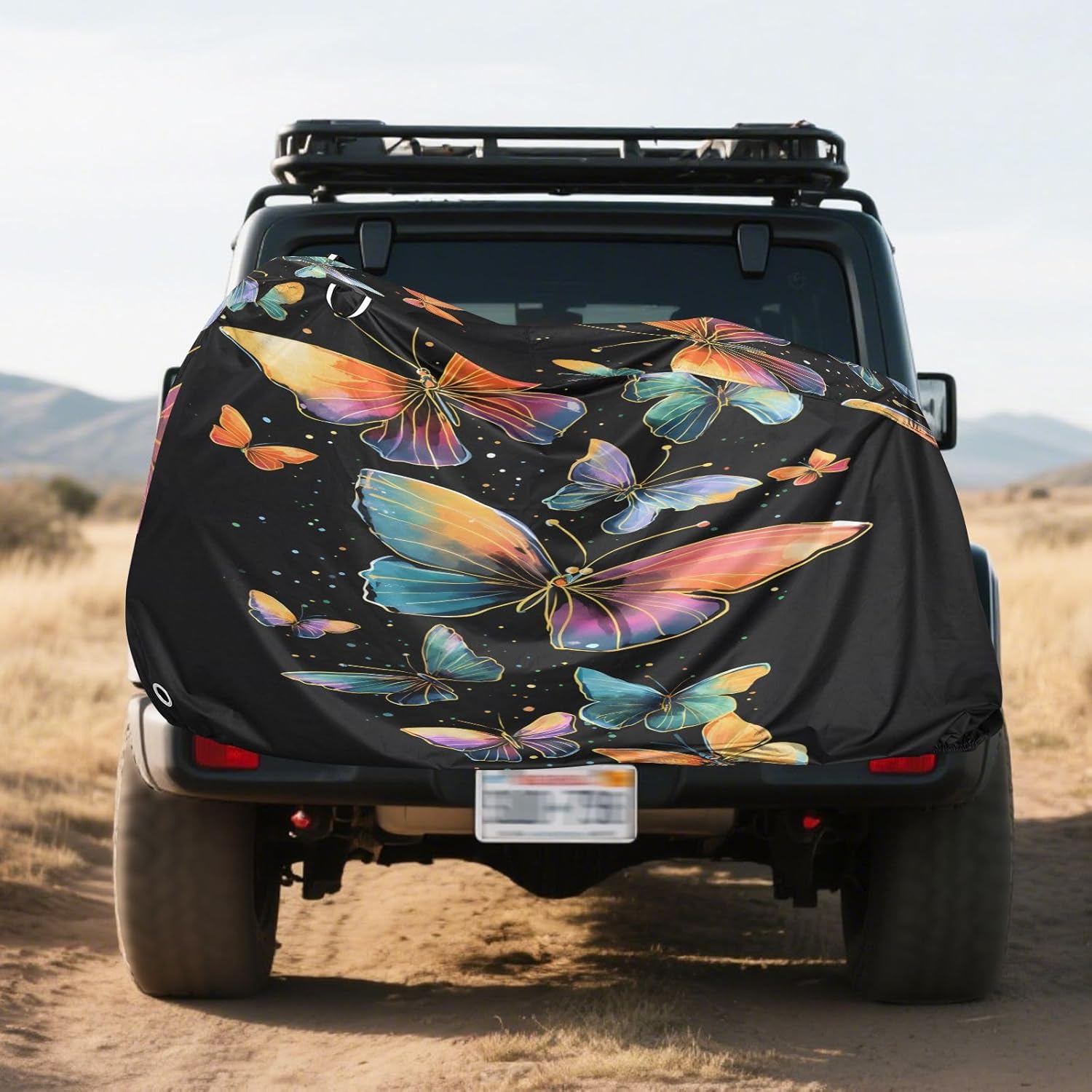 ALAZA Rainbow Butterfly Bike Cover Waterproof Outdoor Ebike Bicycle Covers Tarp Protection for 1/2 Bikes, Sun UV Dust Wind Proof