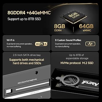DMP-K8 PRO Hi-Fi Streamer,DAP,DAC,Preamp,CD Player,AI Music Player,8GDDR4+64GeMMC,Support up to 8TB SSD,Dual ESS9039PRO,WIFI6,Airplay,DLNA,32Bit/768kHz DSD512,Parametric EQ,UV Meters,Spectrums