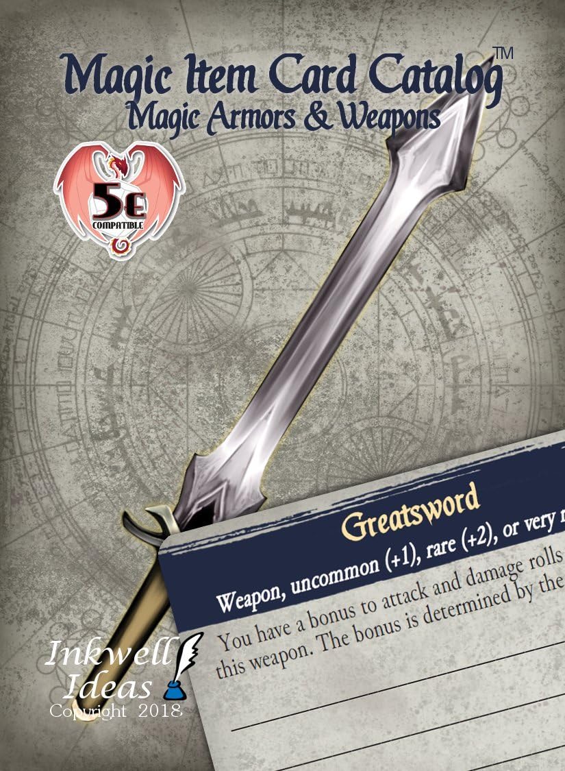 Magic Item Card Catalog (5e): Magic Armors & Weapons