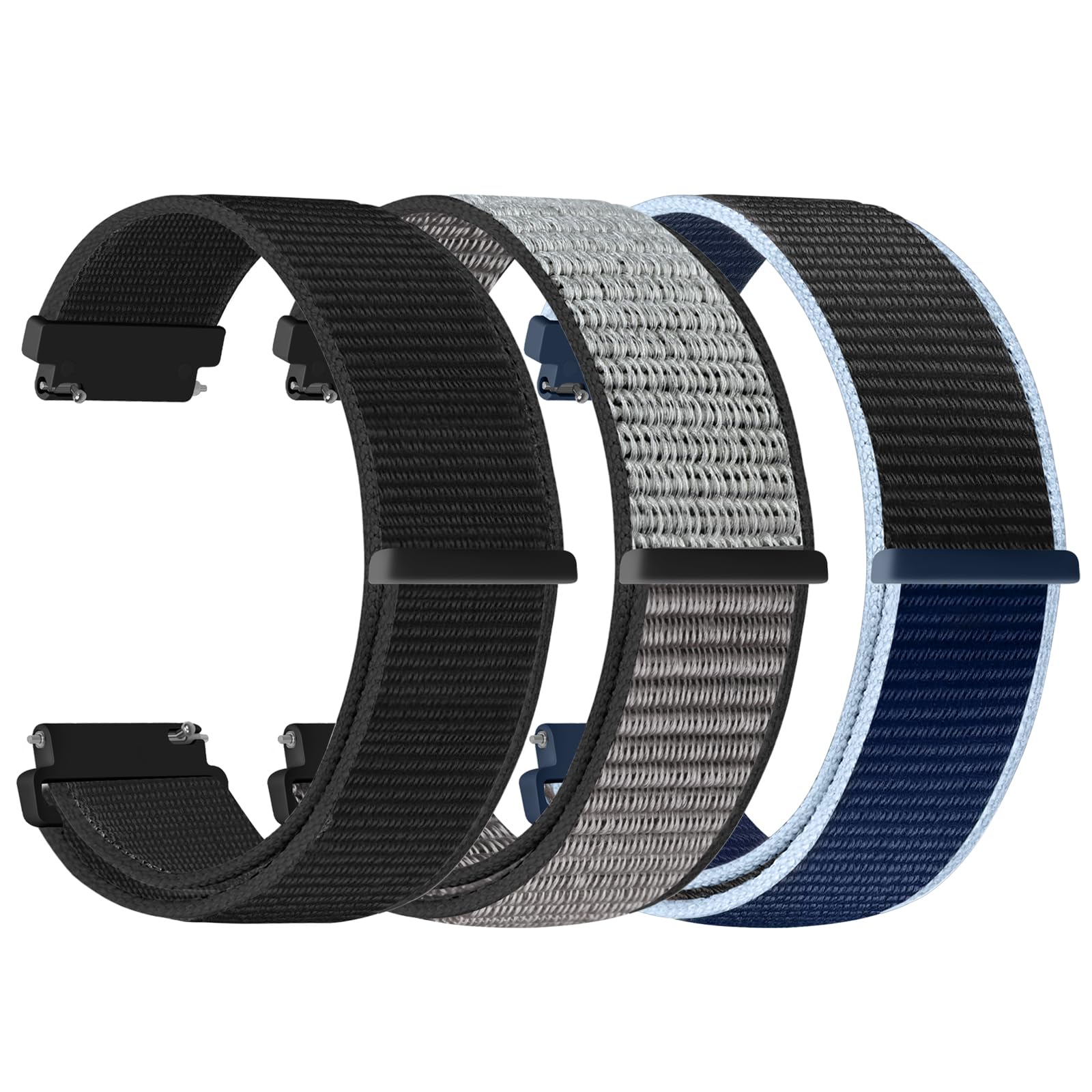 YCHDDER - Correa de reloj de nailon de liberación rápida Solo Loop, 16 mm, 18 mm, 19 mm, 20 mm, 22 mm, 24 mm, correas de reloj para hombres y mujeres