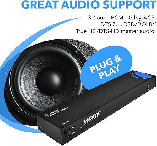 Miniatura 3 de OREI - Separador de puerto HDMI de 1 a 8, resolución 1080p, duplicar o reflejar pantalla, versión 1.3, certificado para Full HD, 1080P, soporte 3D