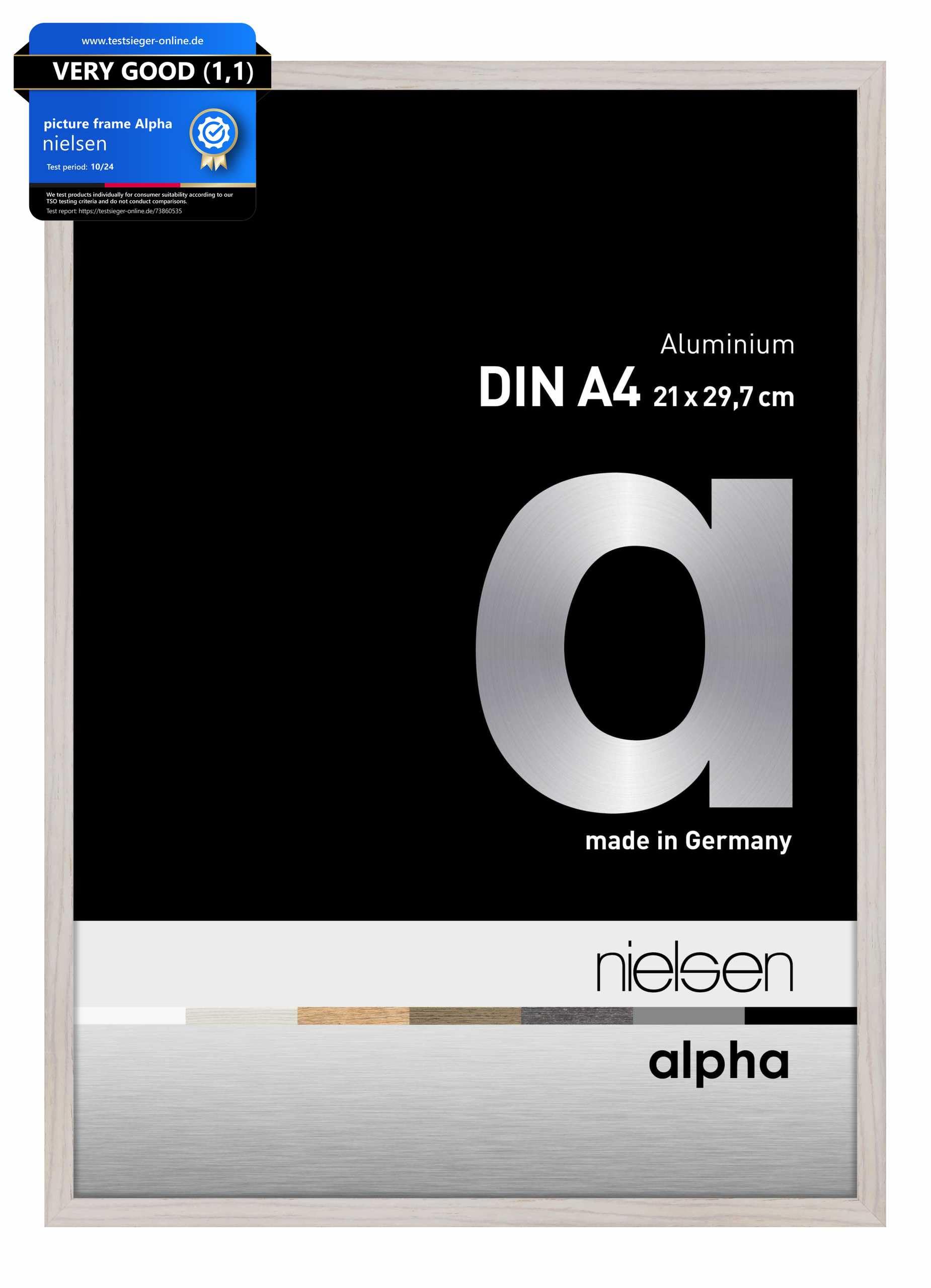 Nielsen  Alpha Aluminium Picture Frame With Glass Front - Oak White - A4