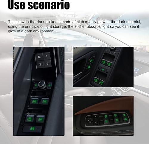 Miniatura 6 de Adhesivos luminosos en el panel de interruptores del botón del mango de la puerta exterior del automóvil, adhesivos luminosos para interruptores de