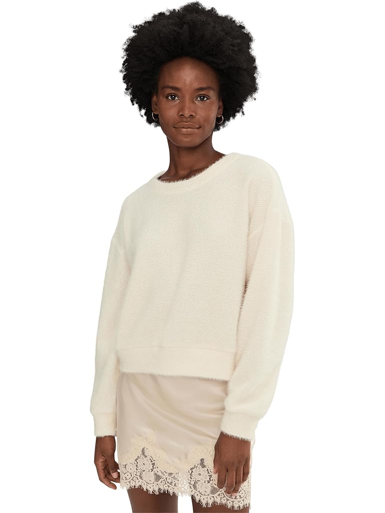 White Splendid Fallon Fuzzy Crew Neck