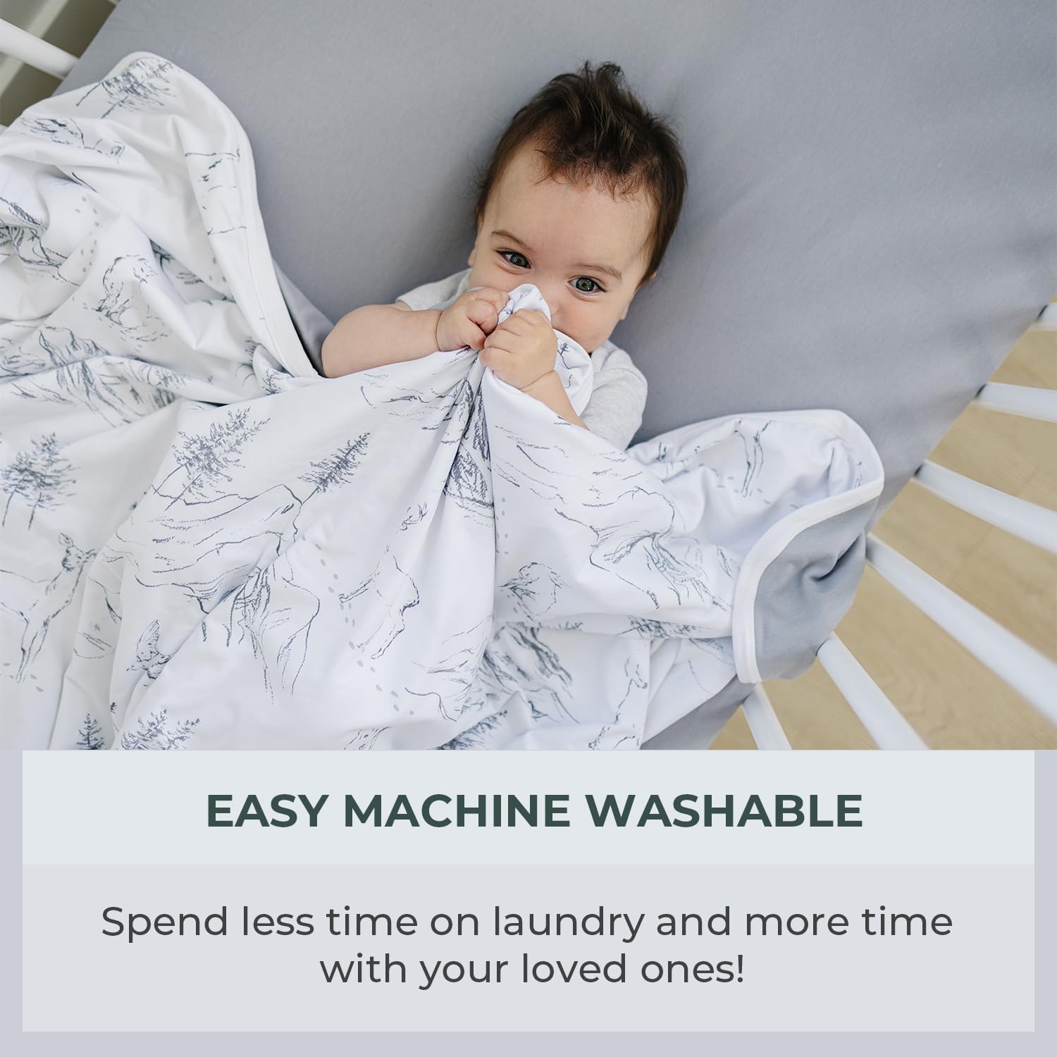 Pobibaby Premium 3-Layer Baby and Toddler Blanket – Ultra-Soft Cotton Blend, Breathable Baby Blankets for Boys & Girls, 50''x50'' Soft Blanket, Neutral Design (Explore Monochrome)