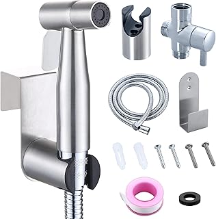 Jeonestan Handheld Bidet Sprayer for Toilet,Stainless Steel Bidet Toilet Attachment,Toilet Bathroom Douche,Cleaning Shower Head with Wall Bracket Hose Set,Cleaner and Shower Sprayer(Bidet Sprayer Set)