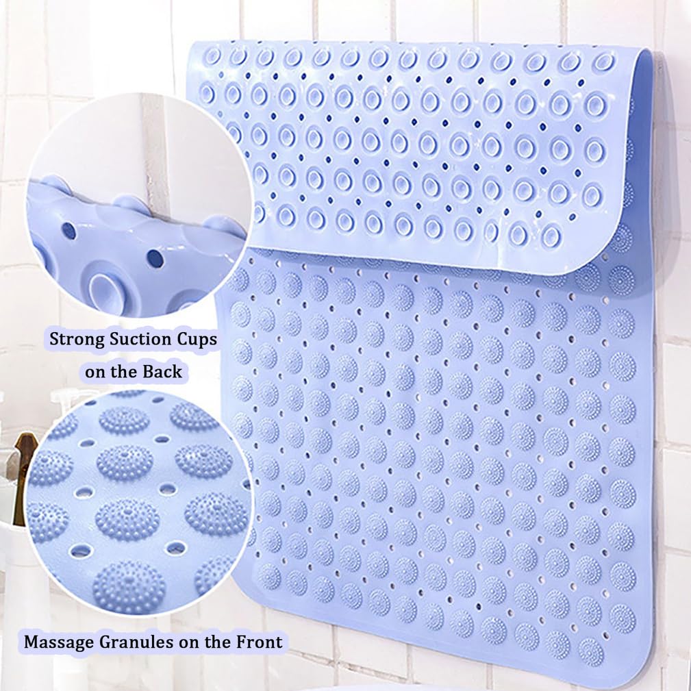 Komfort Duschmatte rutschfest Badewanne mit Saugnäpfen, Sicherheits rutschfeste Badewannenmatte Senioren mit Ablauflöchern, PVC Massage Duschmatten für Nassbereiche,F,57x88cm/22x35in