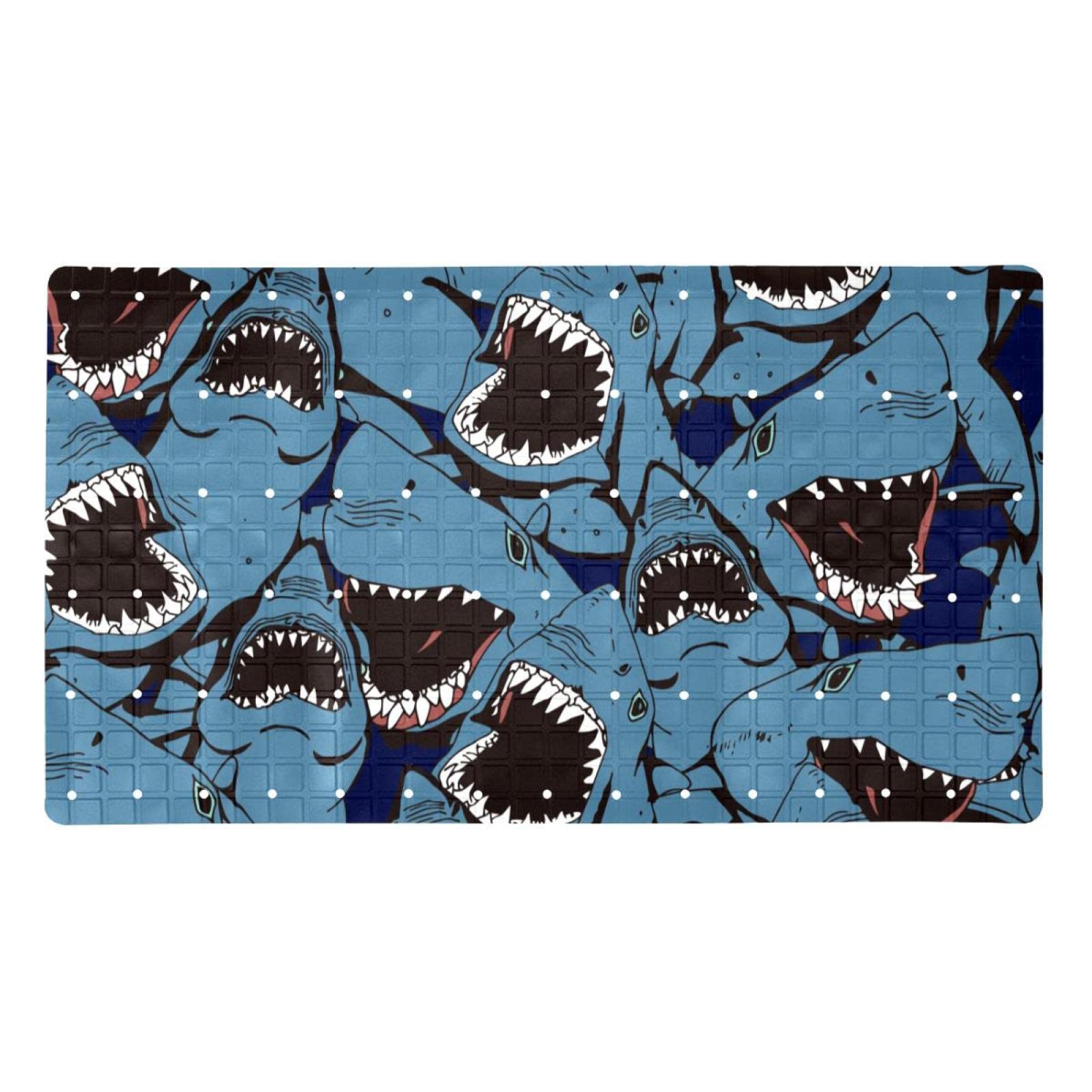 Alfombrillas de baño infantiles para evitar resbalones en la bañera con tiburones del océano