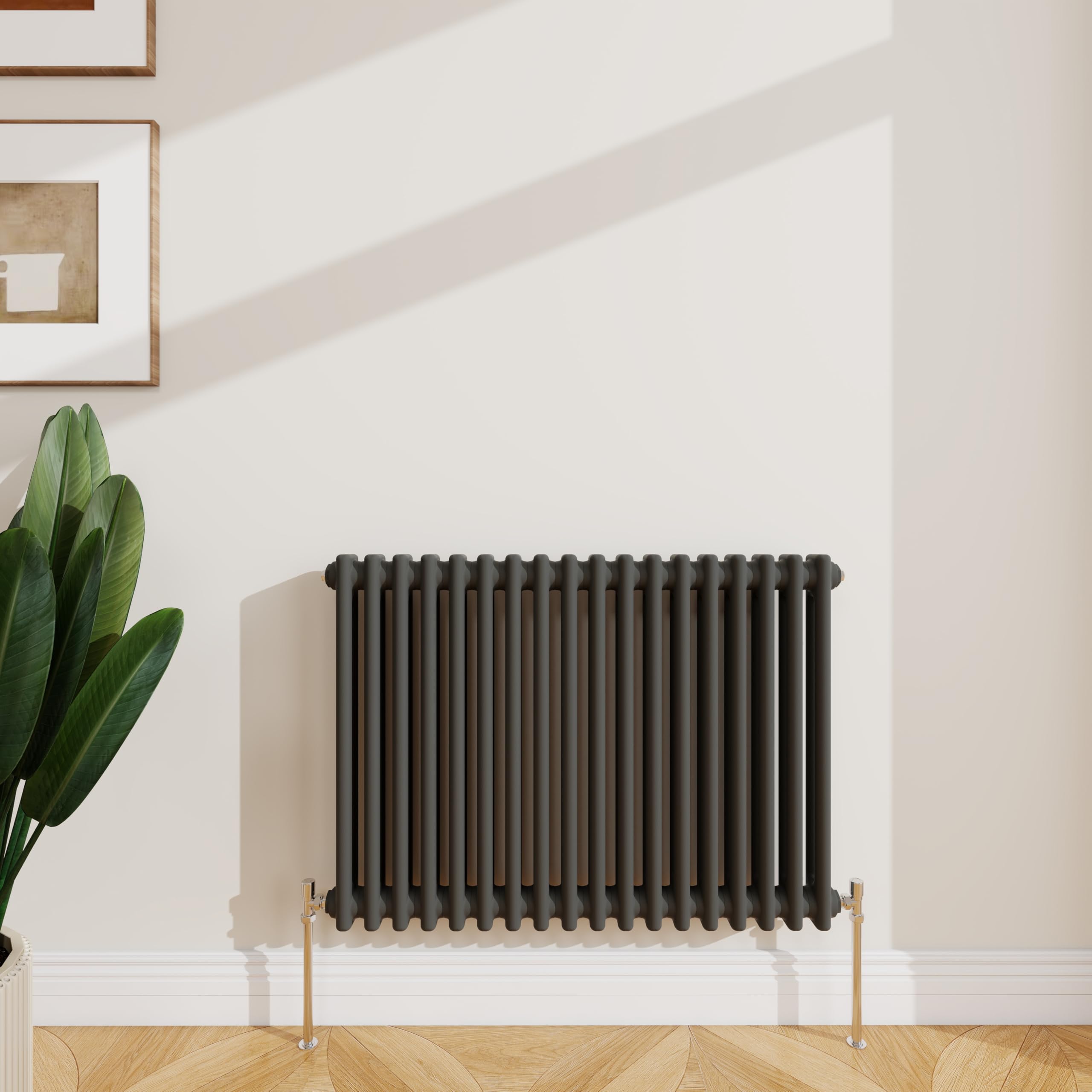 SLINE SANITARY 600x830mm Cast Iron Style Traditional 2 Column Horizontal Anthracite Central Heating Radiator