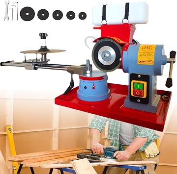 Round Circular Saw Blade Grinder Machine, 550W Dry Wet Circular Saw Blade Sharpener, Electric Saw Blade Sharpener Machine, Sharpener Machine for Carbide Tipped Saw Blade,110V