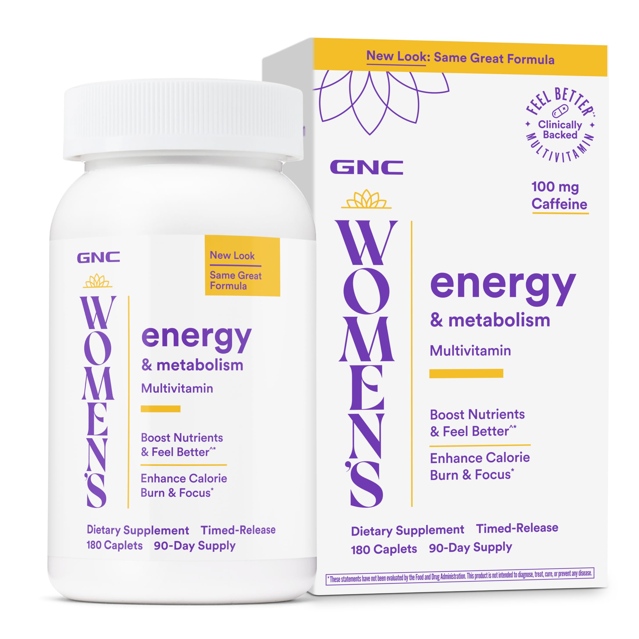 GNC Women's Energy & Metabolism Multivitamin, 180 Count, 90 Servings