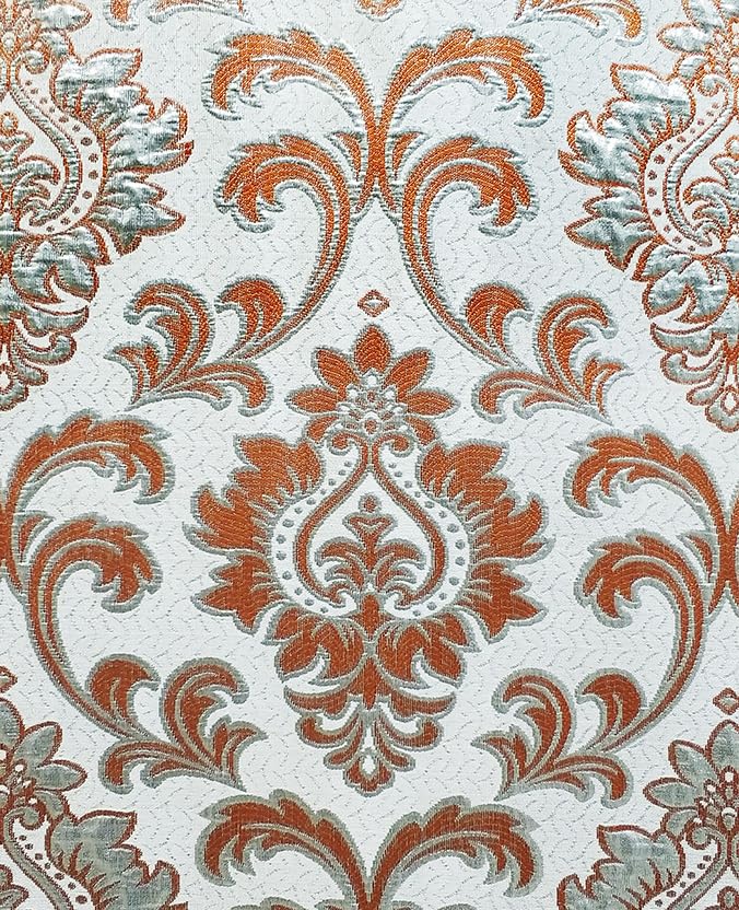 GOHD Samba Star. Jacquard Window Curtain Panel Drape with Attached Fancy Valance and Taffeta Backing. 2pcs Set. Each pc 54" Wide x 90" Drop with 18" Valance. (Rust) - Image 4