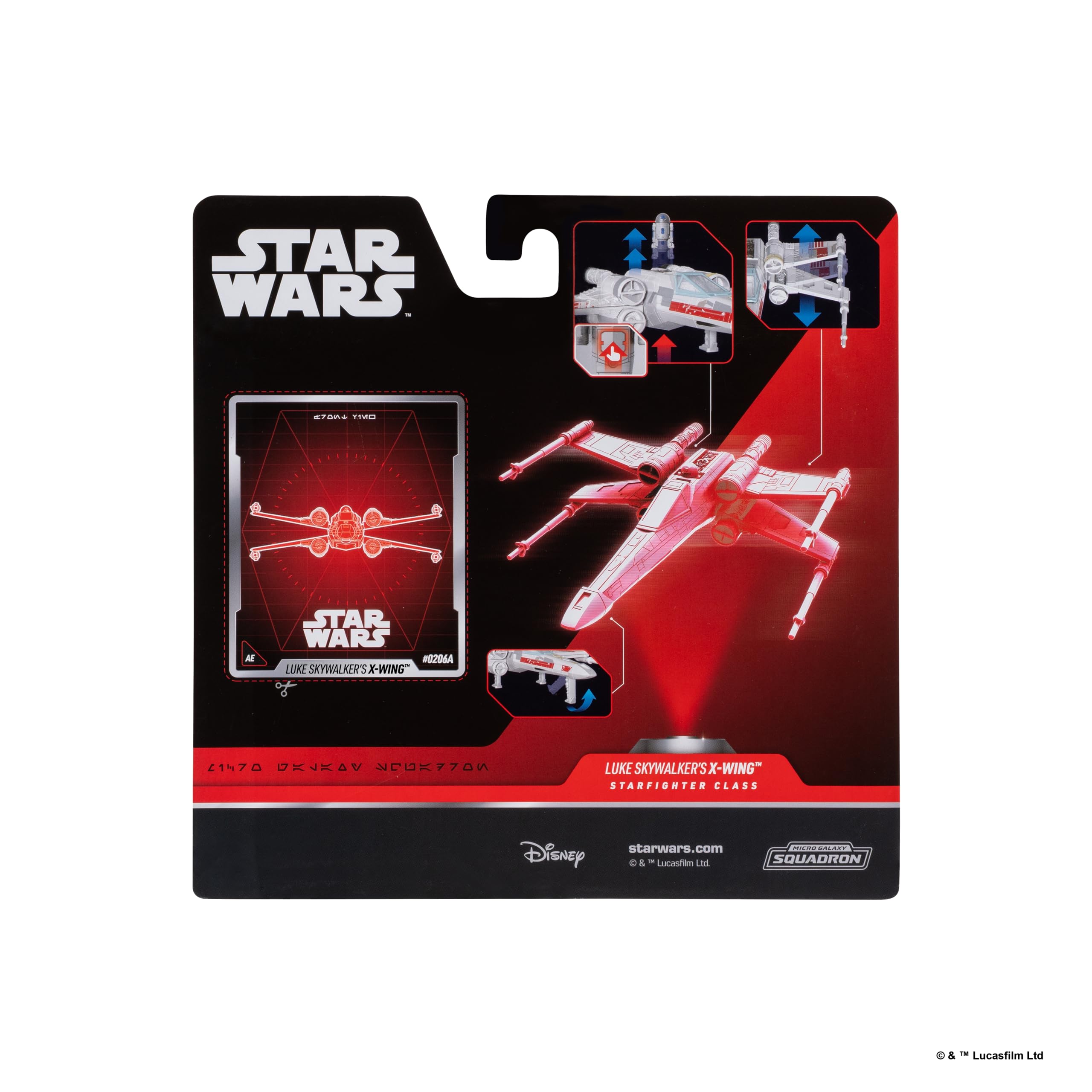 Star Wars Micro Galaxy Squadron Luke Skywalker X-Wing (edición Armada) – Vehículo de 5 pulgadas con dos accesorios de microfiguras de 1 pulgada