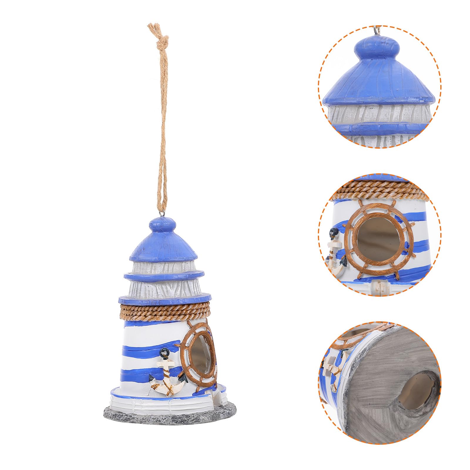 Homoyoyo Casita Colgante de Resina para Jardín y Porche, Diseño Original Buena Textura y Elegante Adorno para Aves Pequeñas y Exteriores Varios Estilos
