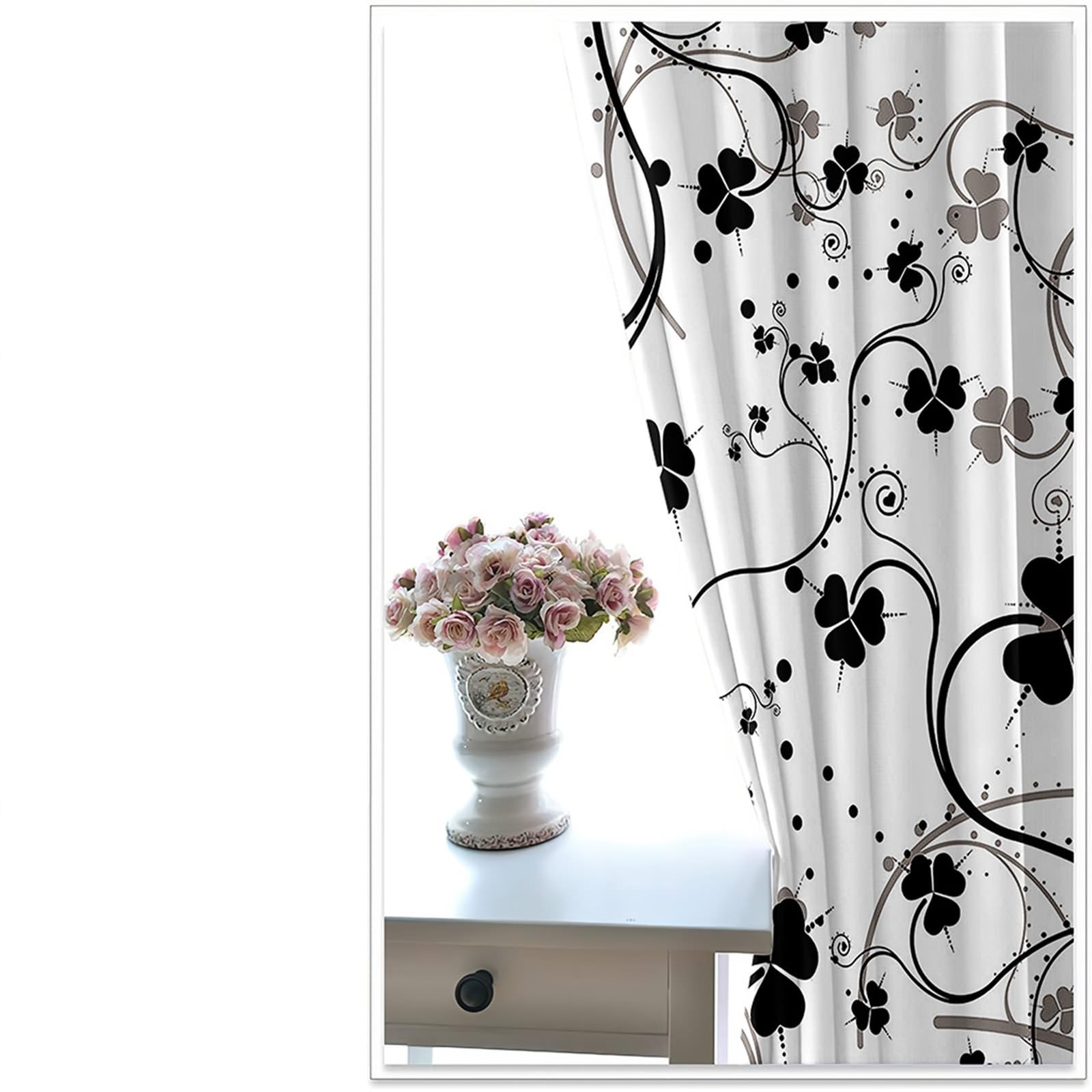 Verdunklungsvorhänge mit Ösen, Gardinen Blickdicht Kleeblatt 2er Set H 183 x B 107 cm Wohnzimmer Vorhänge