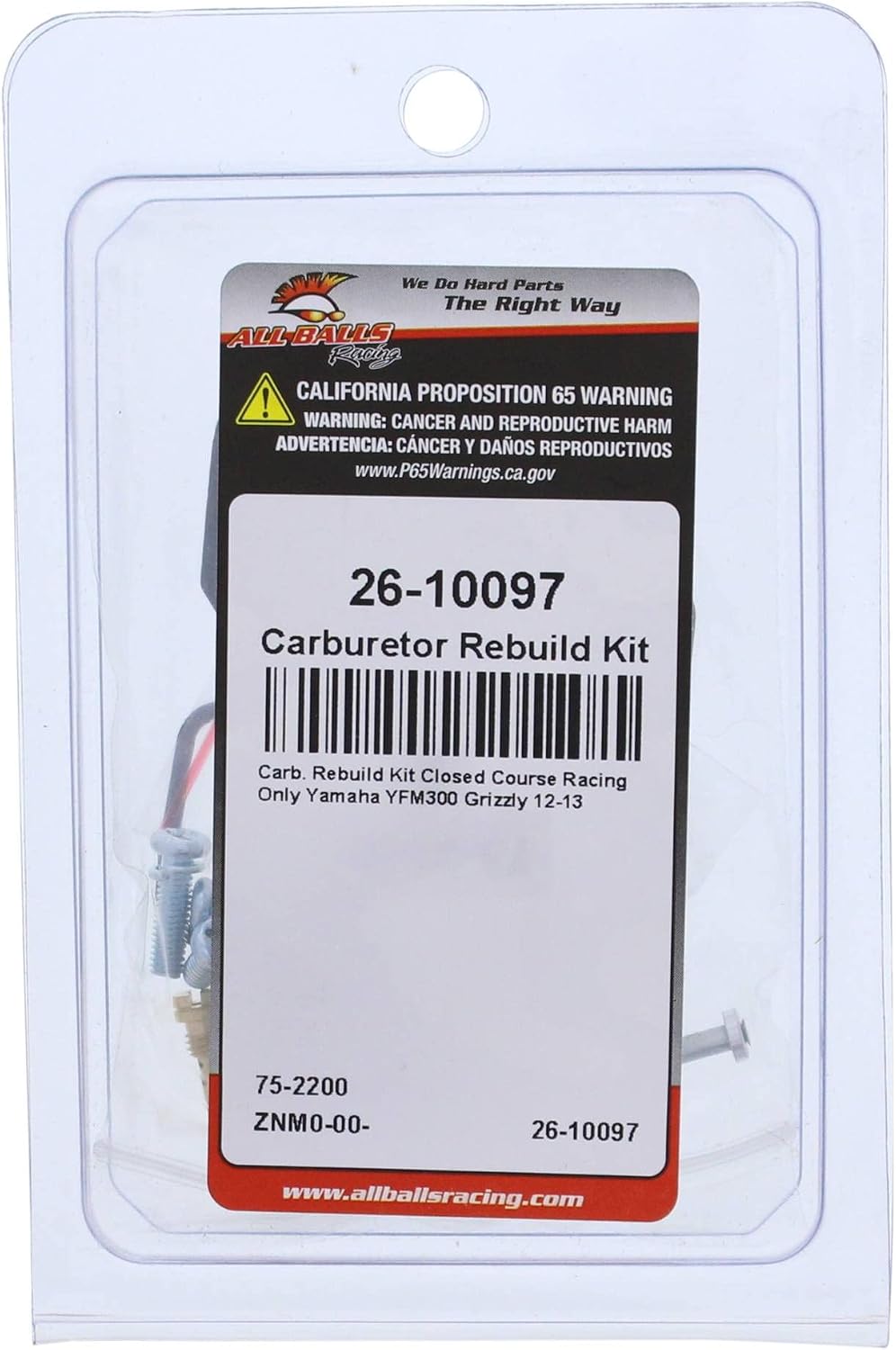 All Balls Carburetor Rebuild Kit 26-10097 Compatible With/Replacement For Yamaha YFM300 Grizzly 2012-2013
