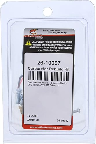 Miniatura 4 de Kit de reconstrucción de carburador All Balls 26-10097 compatible conreemplazo para Yamaha YFM300 Grizzly 2012-2013
