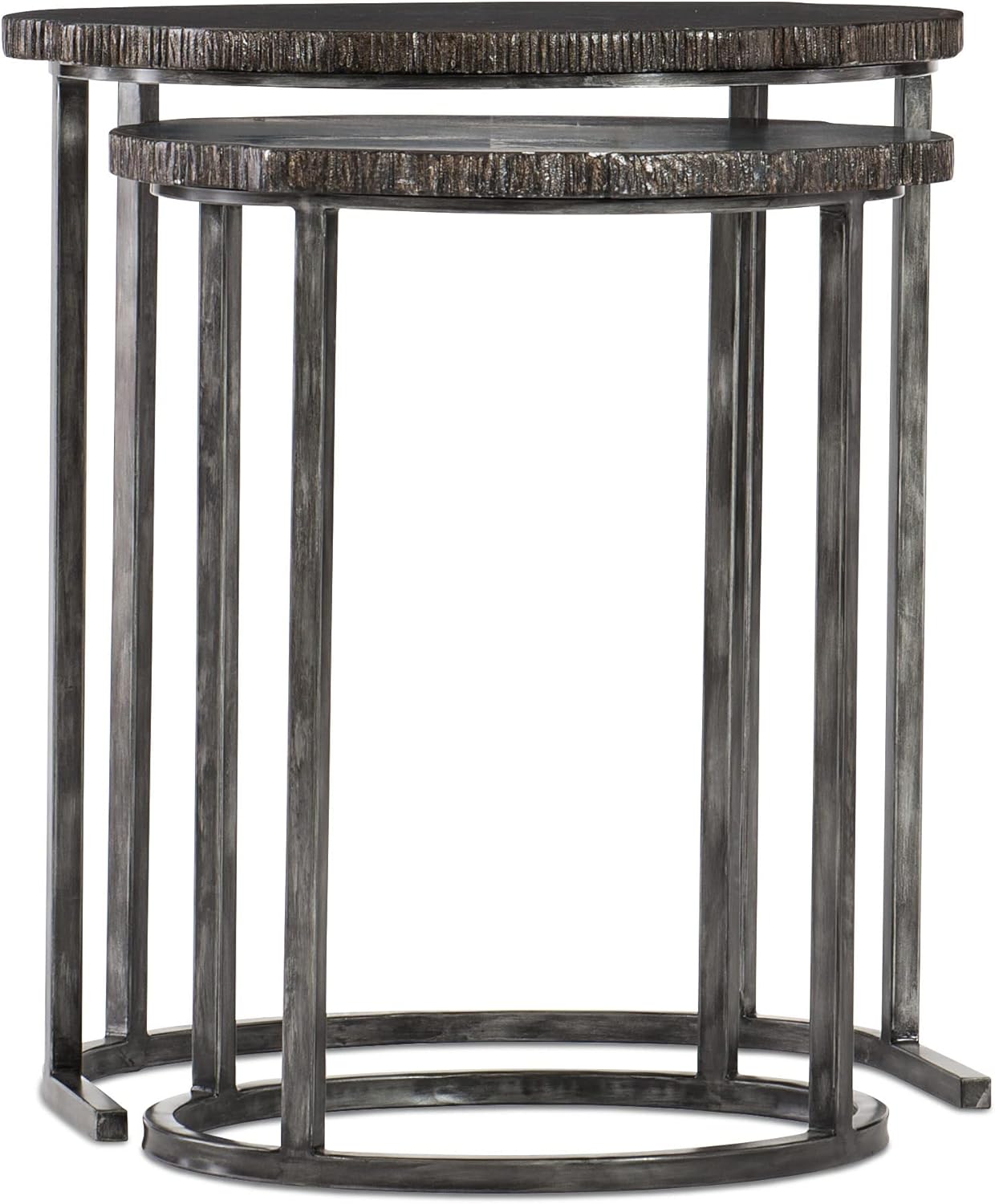Hooker Furniture Brass Lacquer 24''L x 18''W Oval Nesting Table