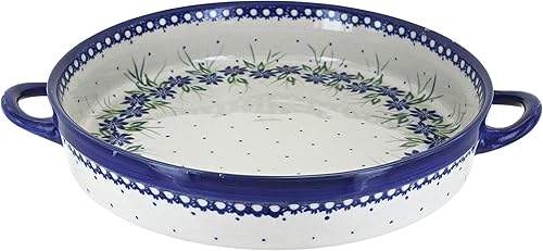 Miniatura 2 de Blue Rose Polaco Cerámica Otoño Burst Panadero Redondo Grande con Asas