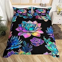 Vista 10 de Erosebridal Funda de edredón de arco iris para niñas, diseño de sol y estrellas, tamaño individual, para niños y niños, estilo de dibujos animados