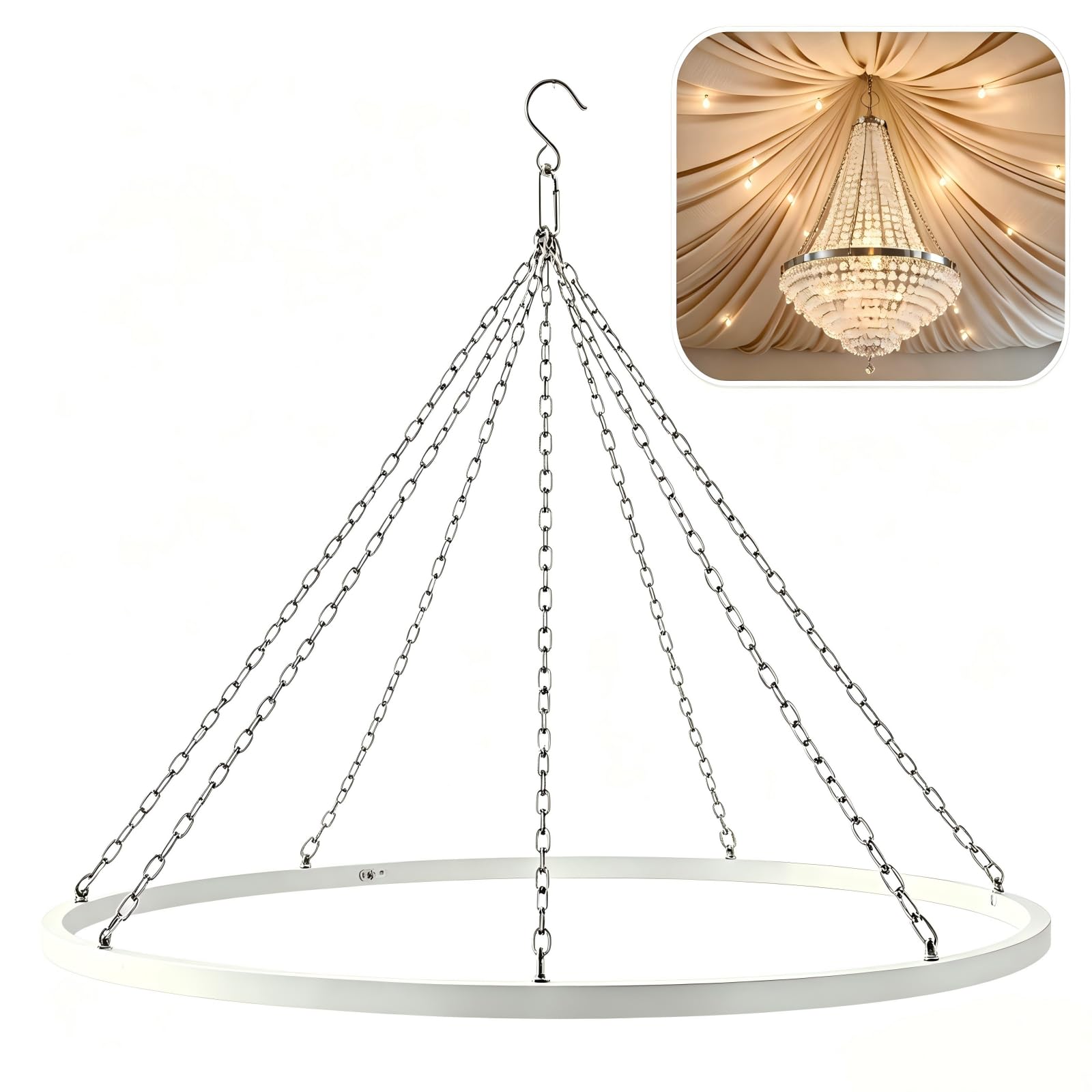 Photo 1 of ScrollSavor 24" Heavy-Duty Ceiling Drapes Hanging Kit