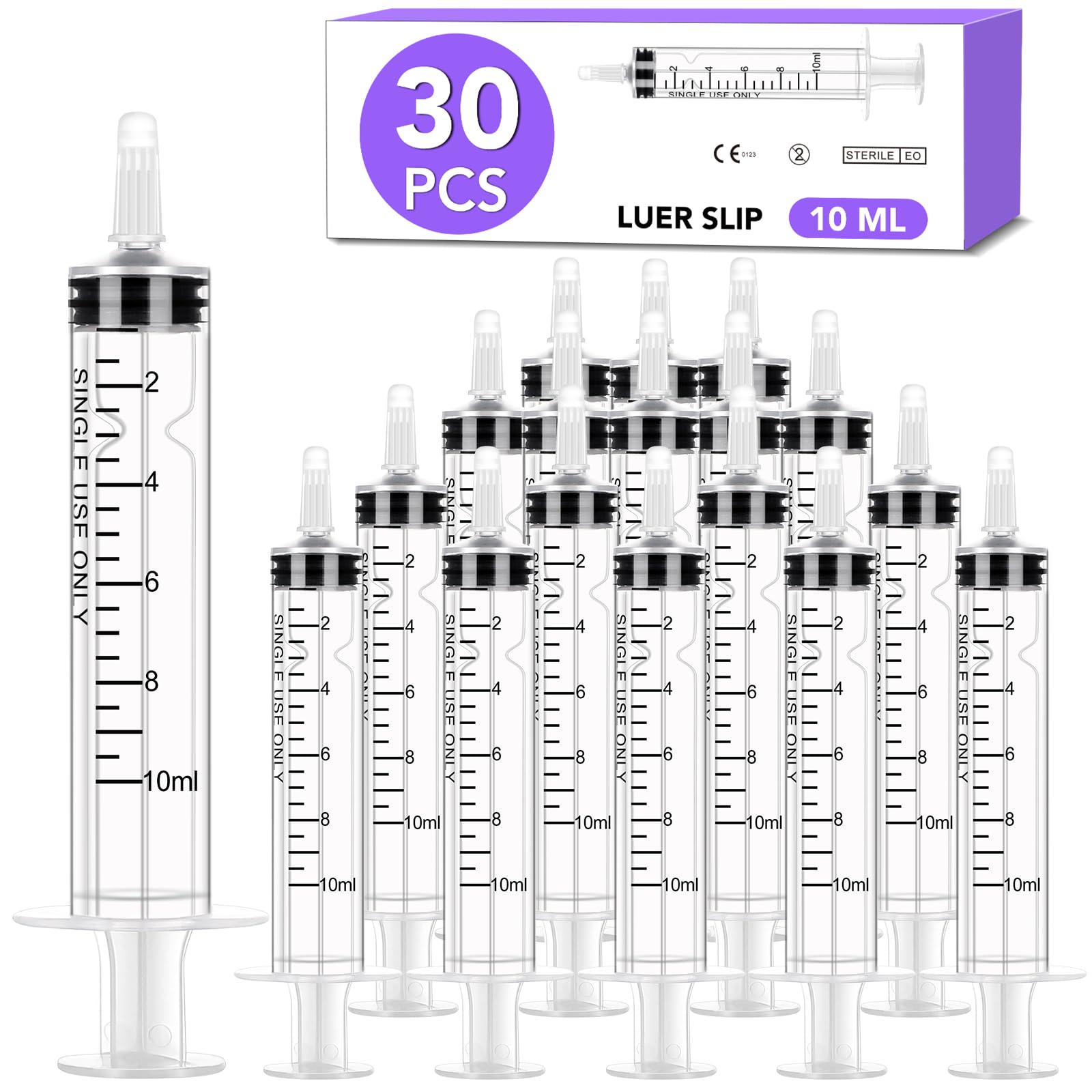Photo 1 of ***PHOTO AND DESCRIPCION ONLY FOR REFERENCE***
30 PCS 10ml Oral Syringe With Cap, Plastic Syringes without Needle for Medicine Dropper, Liquid Measuring, Handicrafts, Individually Sealed, Luer Slip
