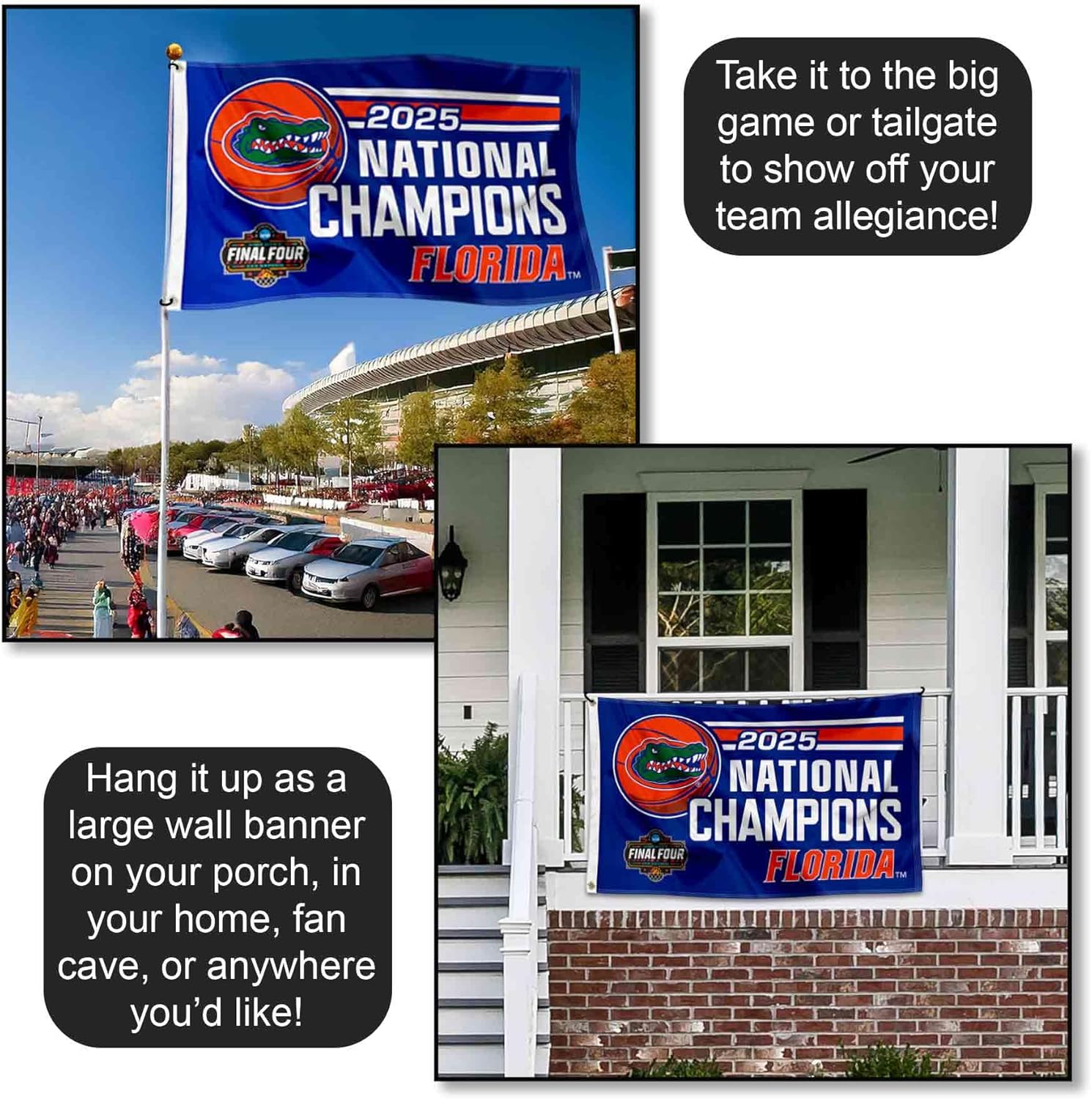 Florida Gators 2025 Basketball National Champions 3x5 Grommet Flag - Image 4