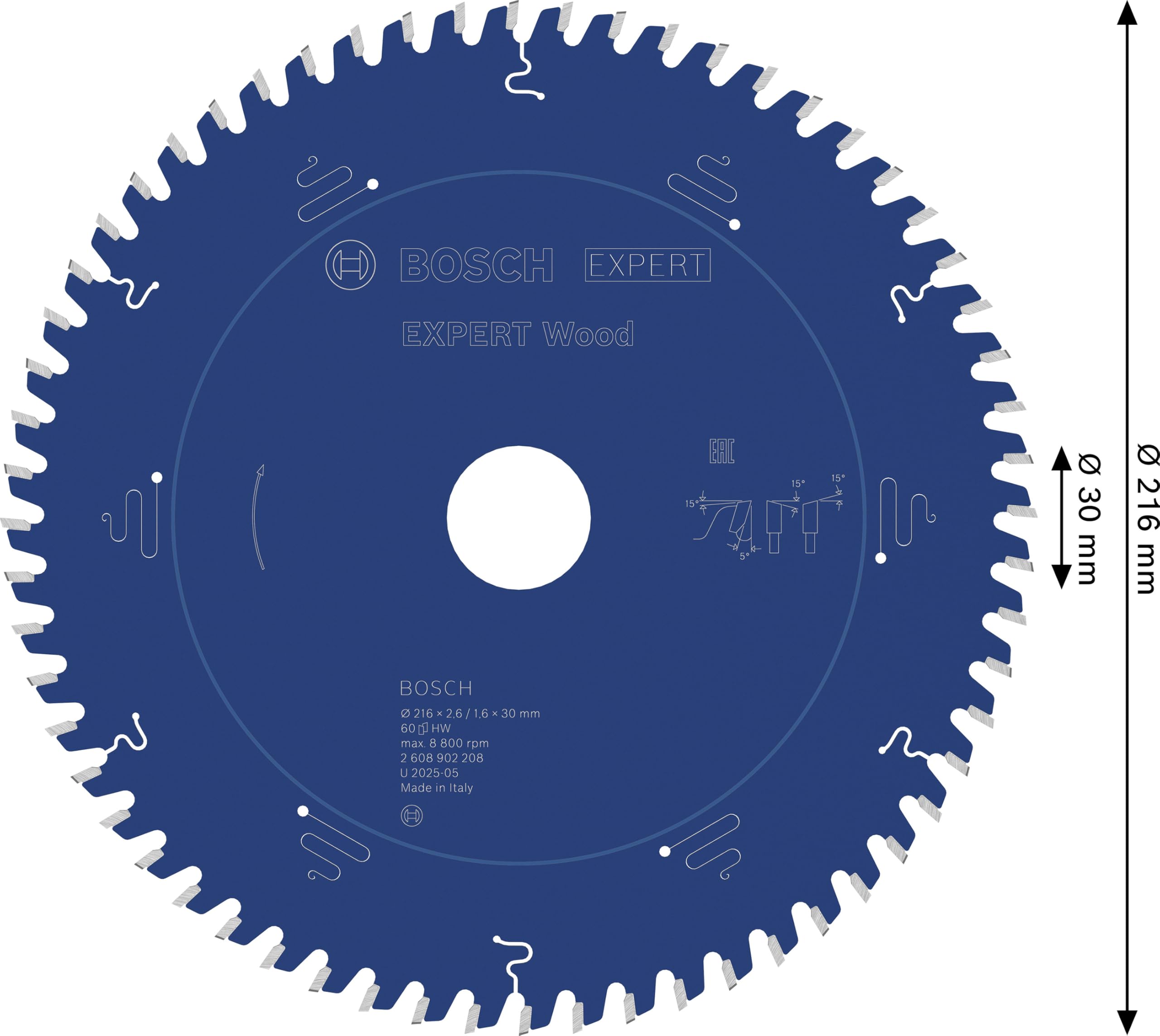 Bosch 1x Tarcza pilarska EXPERT Wood (do Miękkie drewno, Ø mm, Professional Akcesoria Przewodowa stołowa pilarka tarczowa)