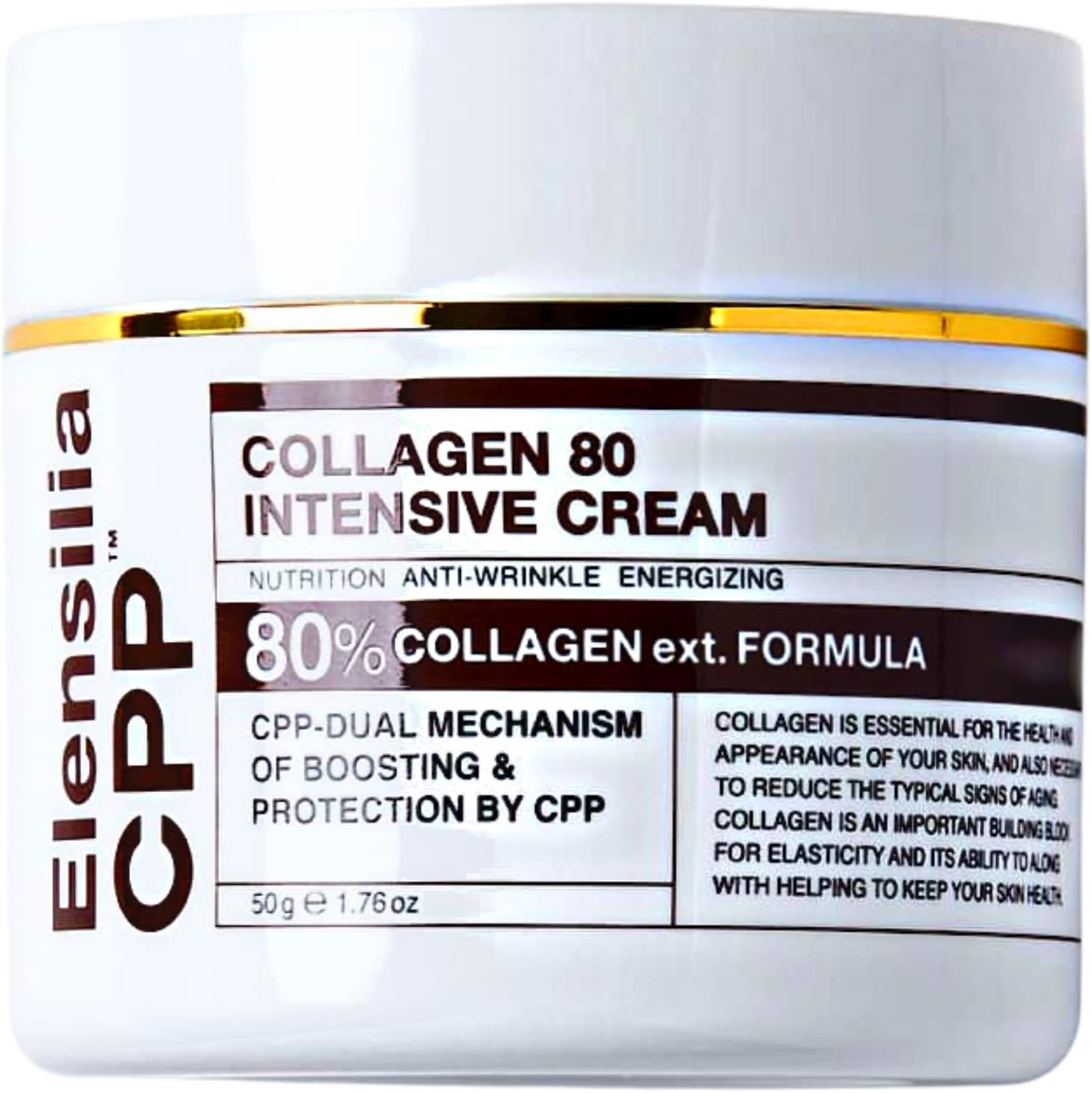 Elensilia CPP Cream 1.76 Fl. Oz. - Adenosine, Botanical Extracts for Plumping, Firming, Hydrating, Moisturizing (Collagen)