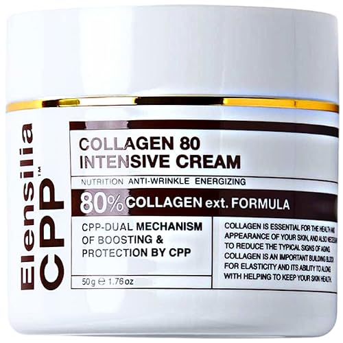 Elensilia CPP 80% Extracto de Colágeno Crema Facial 1.76 Fl. Oz Potente crema antienvejecimiento empaquetada con 80% extracto de colágeno,