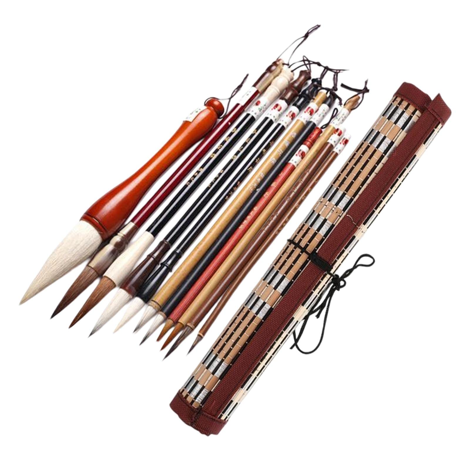 Chinese Calligraphy Brushes Sumi Ink Painting for Professional Beginner 11Pcs|Brushes|Asian Calligraphy|Craft Materials