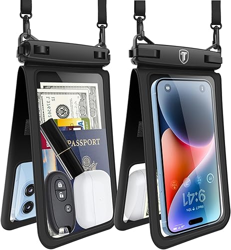 Njjex Bolsa impermeable doble espacio para teléfono  Paquete de 2 fundas impermeables para teléfono S25 Ultra S24 S23 S22 S21+ S20 S10 S9 Note 20