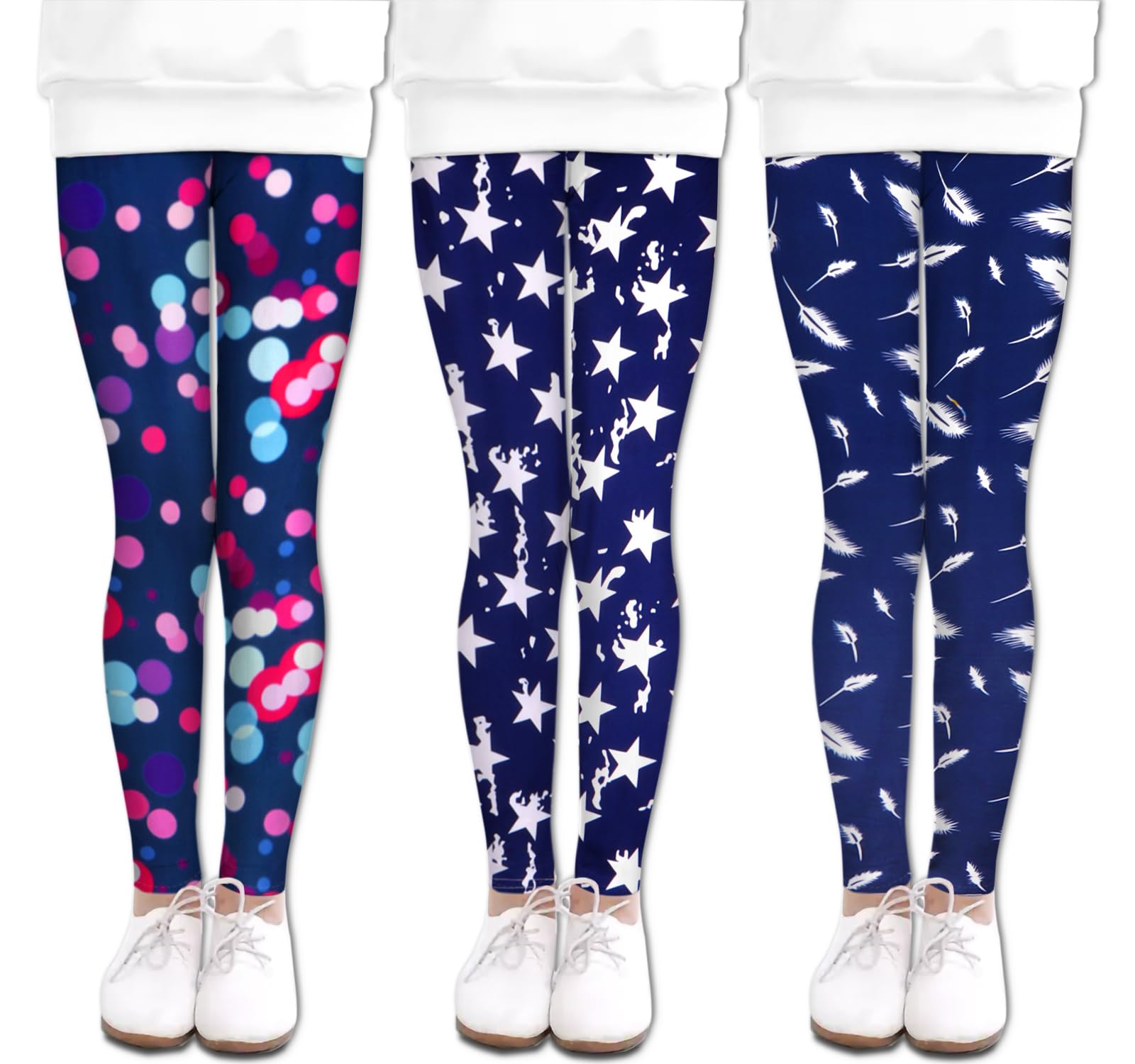 LUOUSE Girls' Leggings Full Length Comfy Pants Trousers 4-13 Years