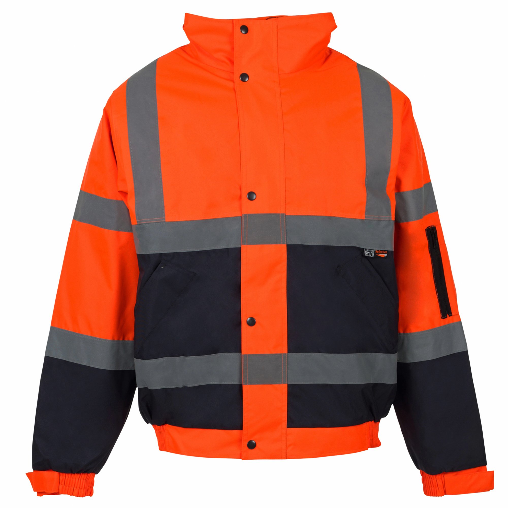 Supertouch Orange/Navy 35584 Hi-Vis 2-Tone Bomber Jacket - Blue