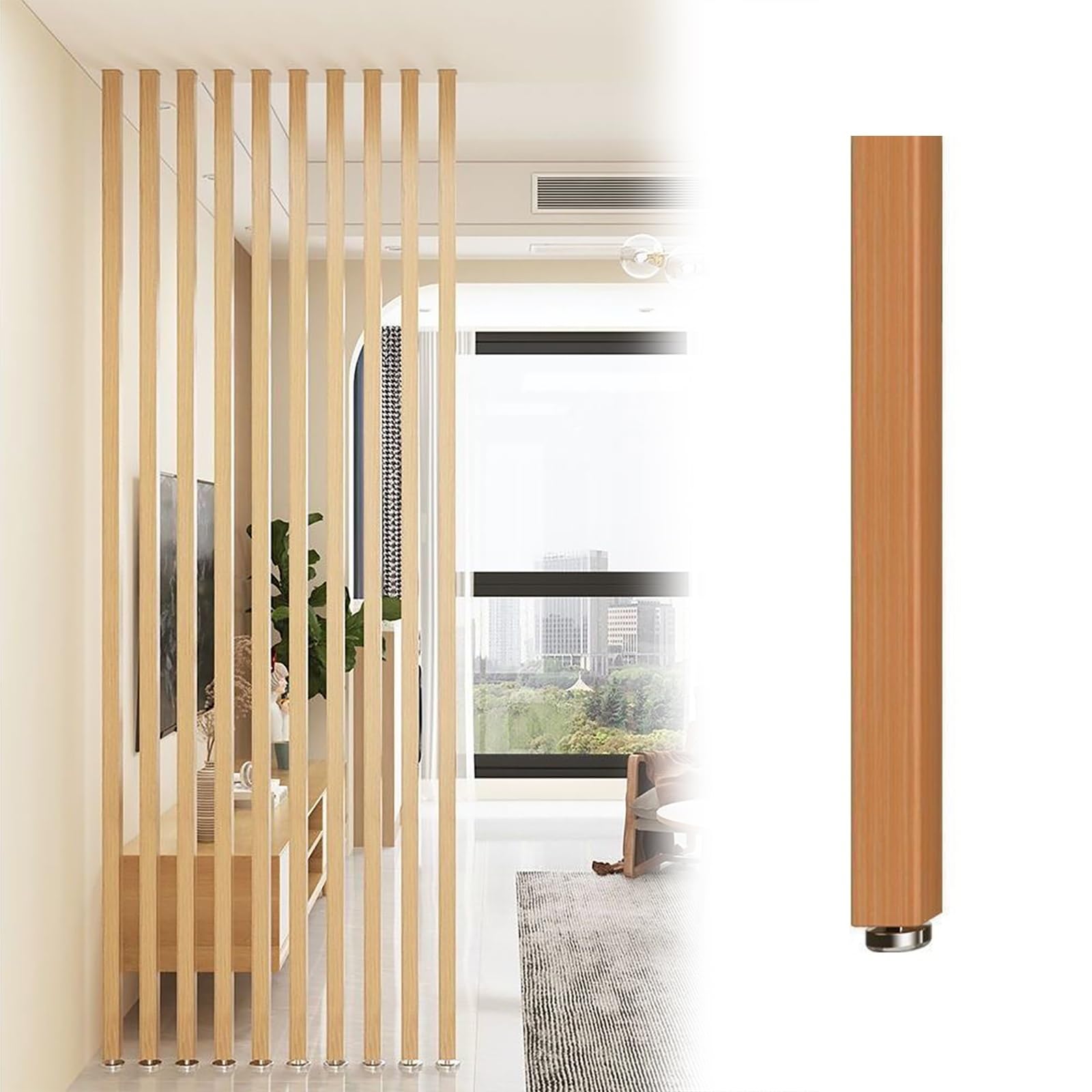 ホワイト パーテーション　木製 スラットデザイン 間仕切り Amazon｜間仕切り 8パック 間仕切り パーテーション ポスト 木製