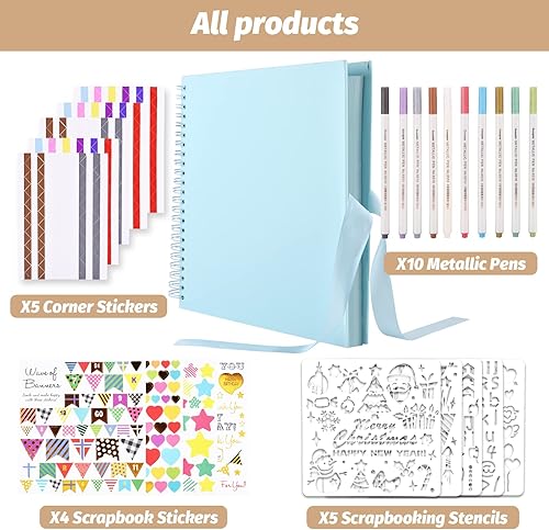 Vista 43 de Gotideal Álbum de recortes de bricolaje, papel para manualidades, álbum de fotos de boda y aniversario, álbum de recortes familiar, accesorios