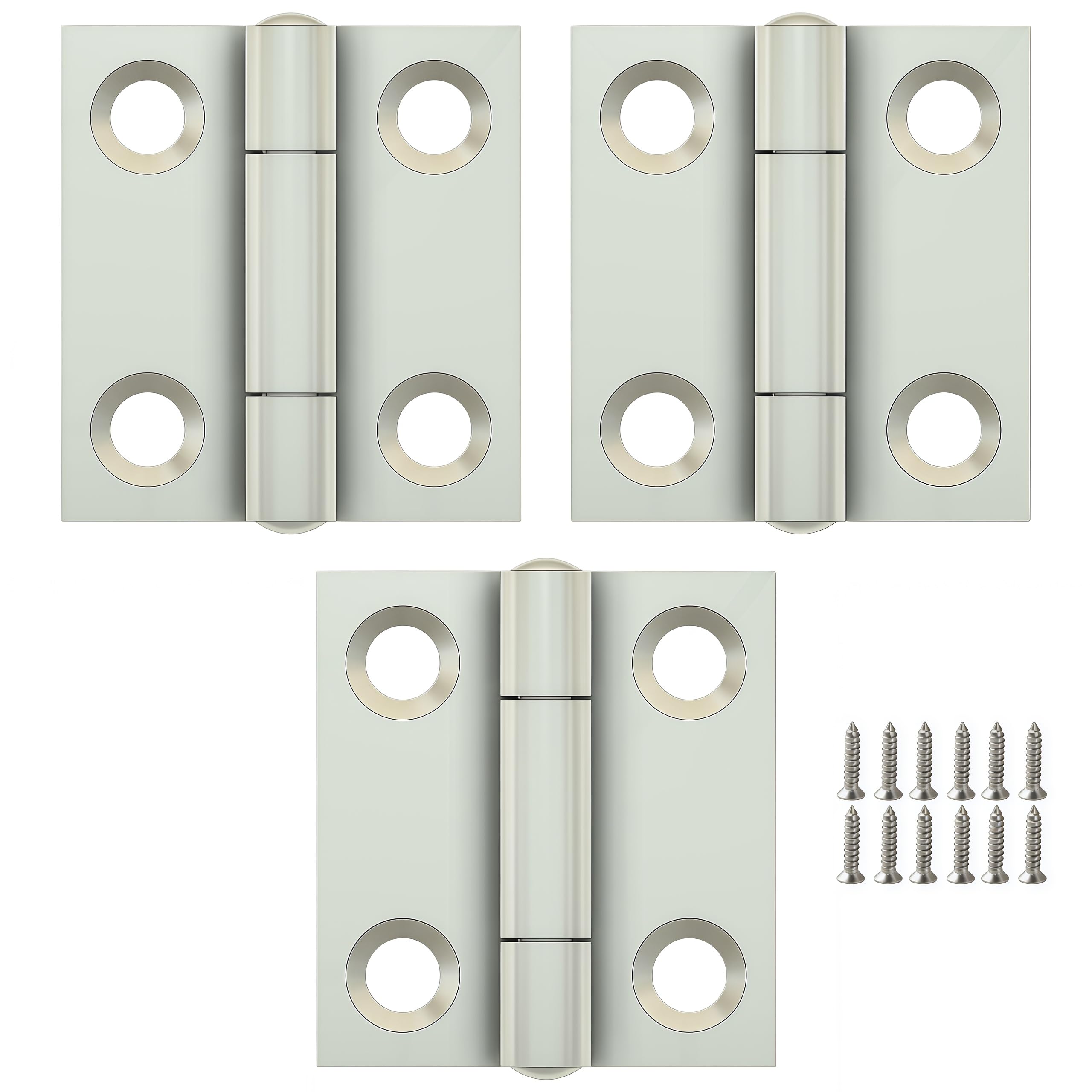 Vbnexyr Regular 3 Pack Of Stainless Steel Folding Hinges For Cabinets Casement Hinges And Door/Window Hardware With Screws 25 * 27 * 1.2Mm Steel Core