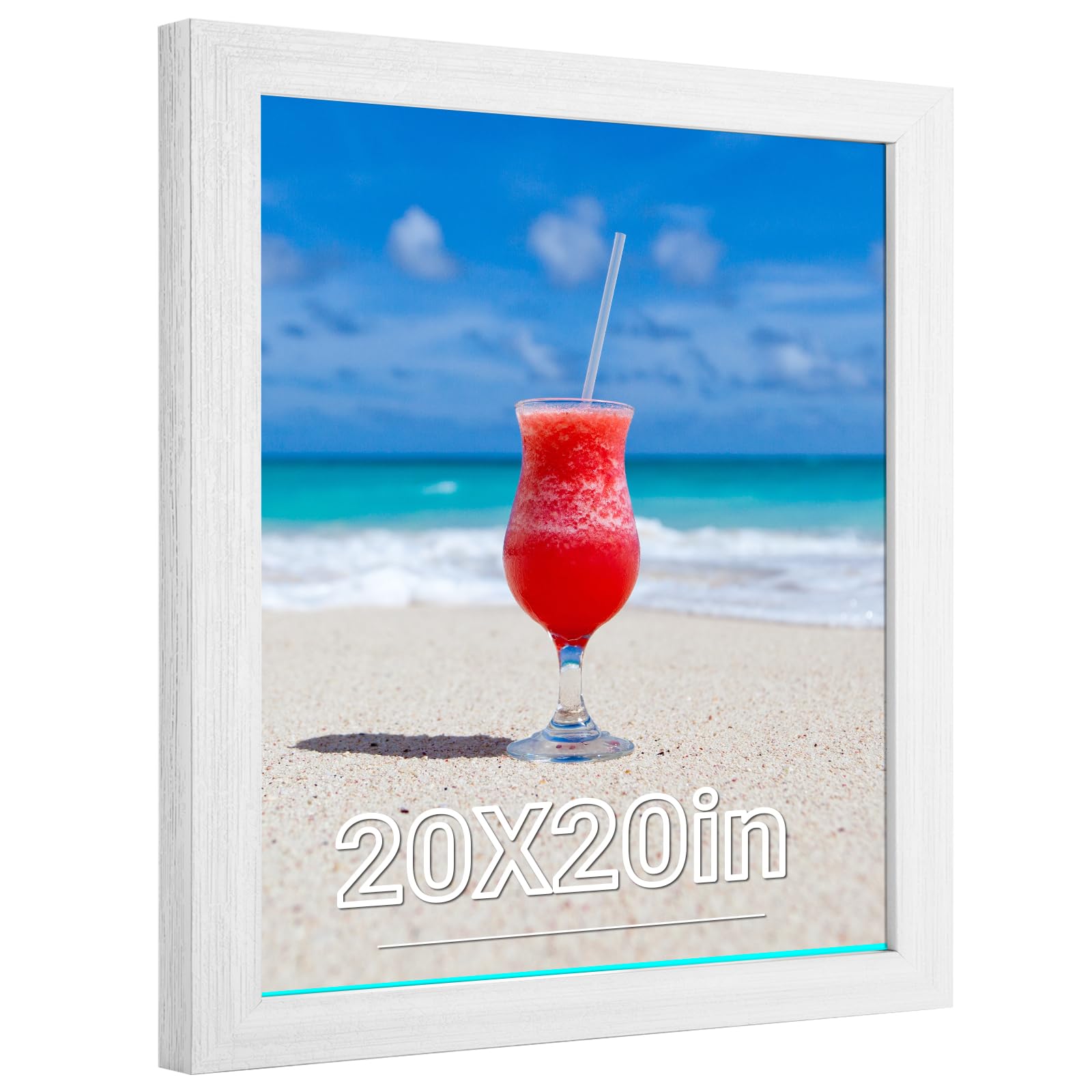 20x20 Frame Rustic White, Distressed 20x20 Picture Frame, Art Pic Hanging Poster Frame, 20 by 20 Gallery Family Concert Portrait Wall Photo Frame Anniversary/Birthday/Wedding/Thank you/Christmas Gift